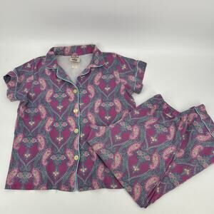 Bed Head Pink Paisley Pajama Set Womens Size XL 2 Piece Lounge Lather & Fizz
